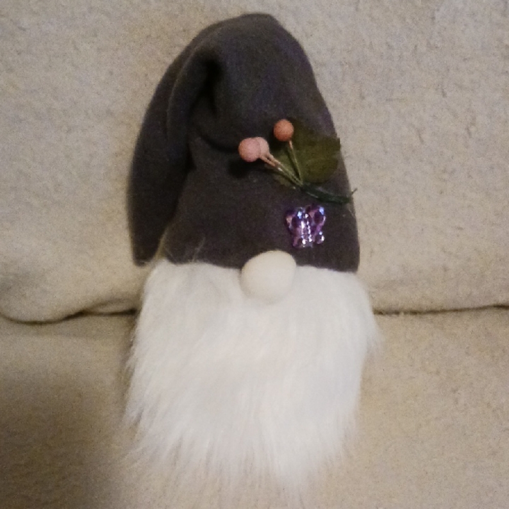Gray Gnome Plush with White Beard